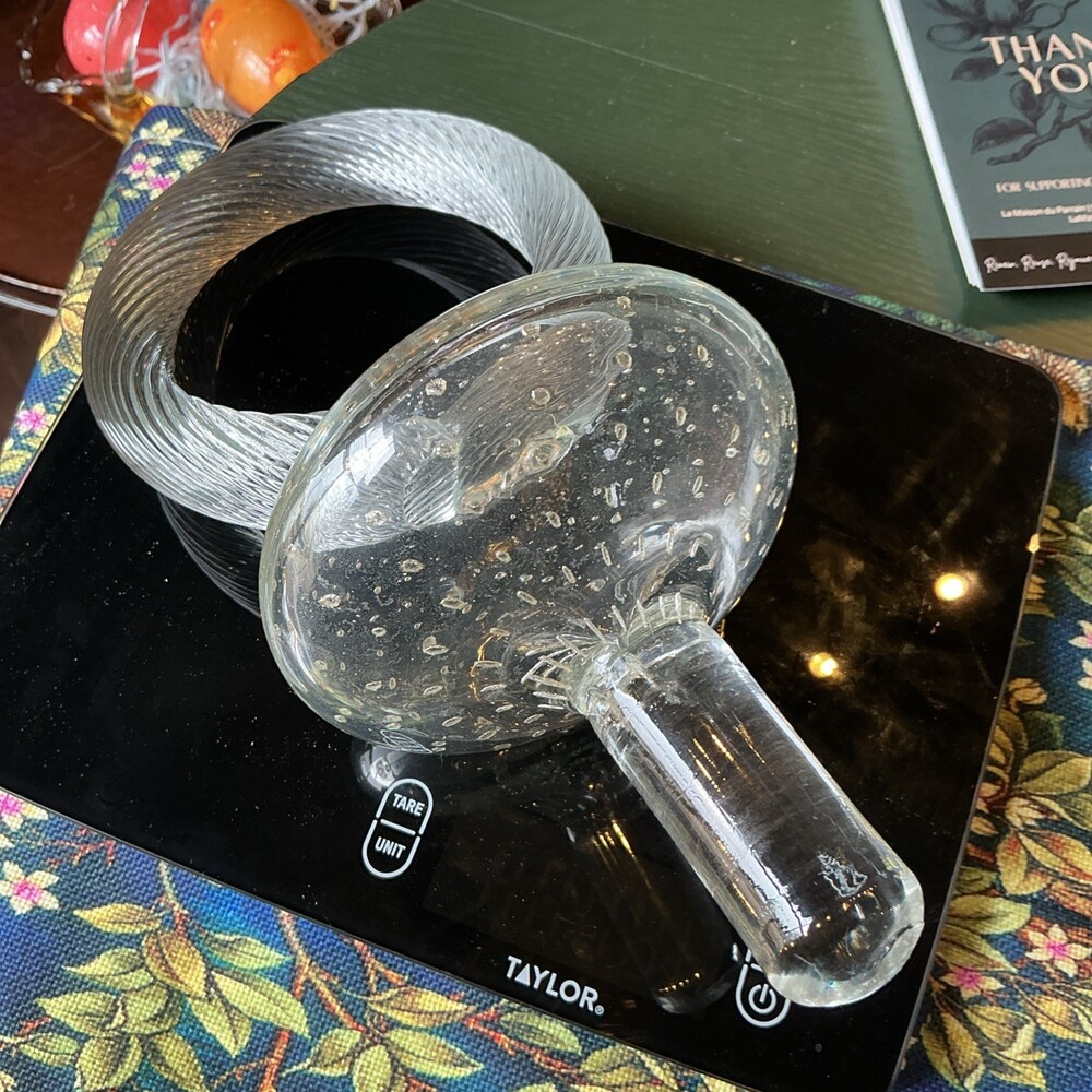 Unmarked Vintage 12” Murano Style Bullicante Hand Blown Glass Pacifier